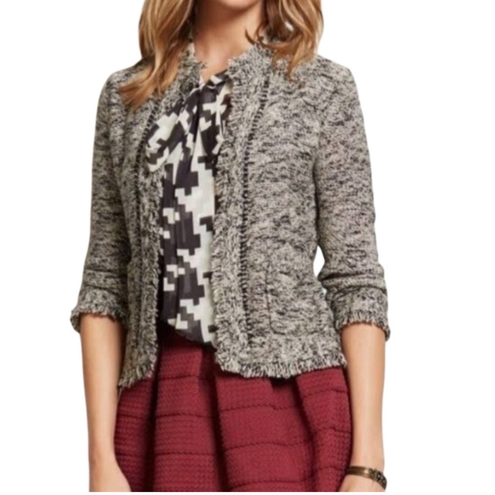 Anthropologie Angel of the North Fringe Knit Cardigan